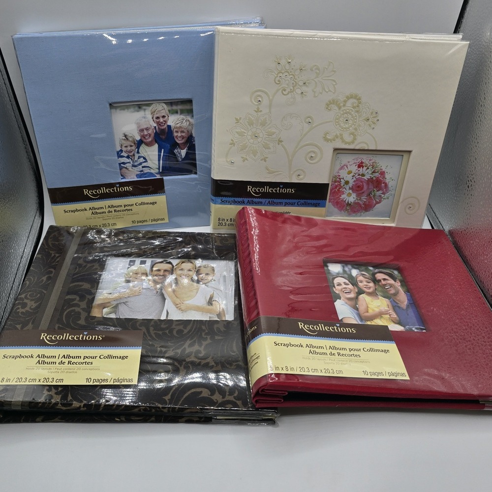 4 RECOLLECTIONS‎ SCRAPBOOK ALBUM Photo Window Cover 8x8 inch 10-Page